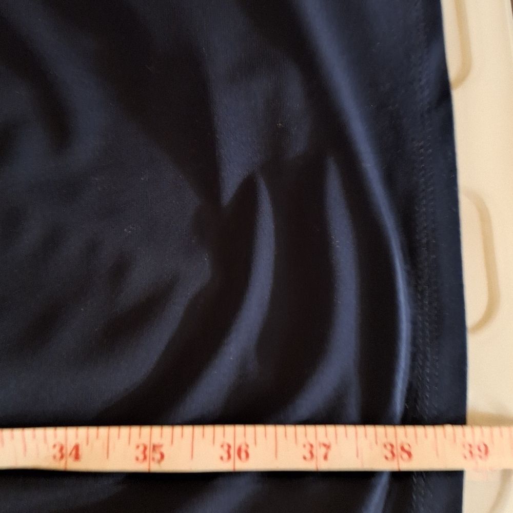 Lauren Ralph Lauren Navy Evening Dress Slinky Cold Shoulder Size 12 Womens - Picture 14 of 15